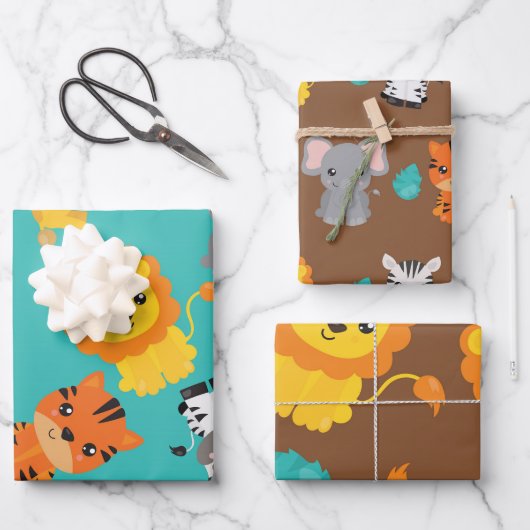 Cute Safari Inpakpapier Vel (Voorkant)