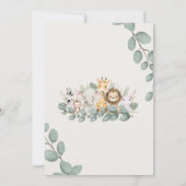 Cute Safari Jungle Animals Eucalyptus Leaves Kaart (Achterkant)
