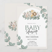 Cute Safari Jungle Animals Eucalyptus Leaves Kaart (Voorkant / Achterkant)