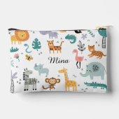 Cute Safari Jungle Animals Personalized Baby Name Etui (Achterkant)