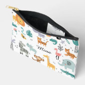 Cute Safari Jungle Animals Personalized Baby Name Etui (Open)