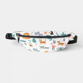 Cute Safari Jungle Animals Personalized Baby Name Heuptasje (Voorkant)