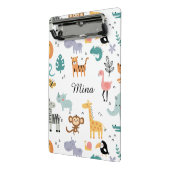 Cute Safari Jungle Animals Personalized Baby Name Mini Klembord (Angled2)