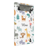 Cute Safari Jungle Animals Personalized Baby Name Mini Klembord (Schuin)