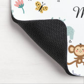 Cute Safari Jungle Animals Personalized Baby Name Muismat (Hoek)