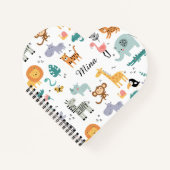 Cute Safari Jungle Animals Personalized Baby Name Notitieboek (Voorkant)