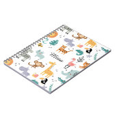 Cute Safari Jungle Animals Personalized Baby Name Notitieboek (Linkerzijde)
