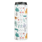 Cute Safari Jungle Animals Personalized Baby Name Thermosbeker (Achterkant)