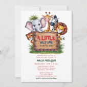 Cute Safari Jungle Animals Wild One Baby Shower Kaart (Voorkant)