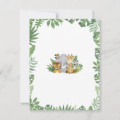 Cute Safari Jungle Baby Dieren  Bedankkaart (Achterkant)