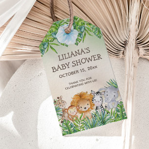 Cute Safari Jungle Dieren Jongen Baby Shower Cadeaulabel