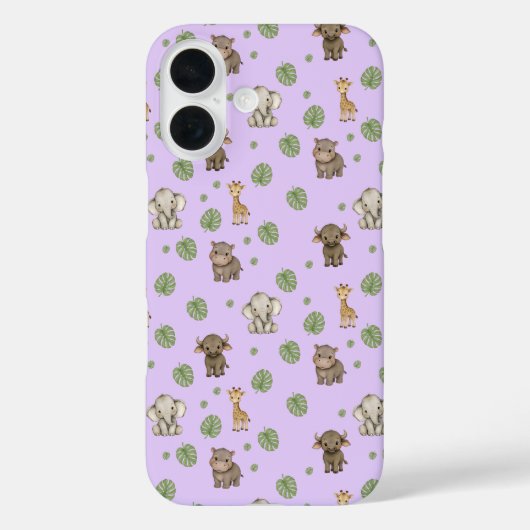 Cute safari jungle dieren patroon Case-Mate iPhone case (Achterkant)