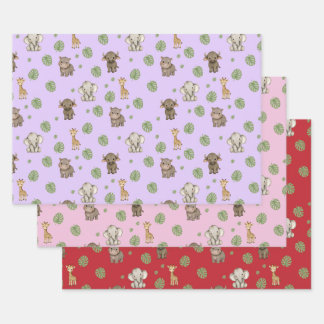Cute safari jungle dieren patroon inpakpapier vel