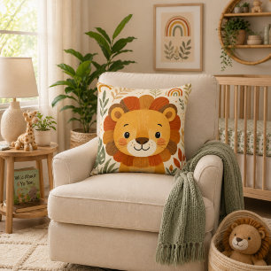 Cute Safari Leeuwenthema Babykamer Kussen