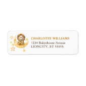 Cute Safari Lion Baby shower Return Address Label (Voorkant)