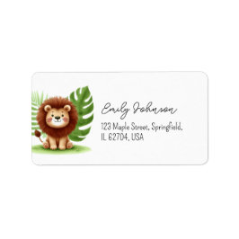 Cute Safari Lion Birthday Etiket