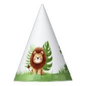 Cute Safari Lion Birthday Feesthoedjes (Voorkant)