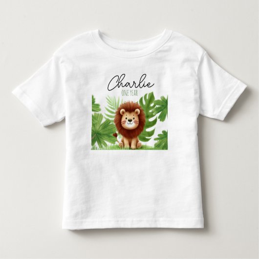 Cute Safari Lion Birthday Kinder Shirts (Voorkant)