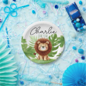 Cute Safari Lion Birthday Papieren Bordje (Feest)