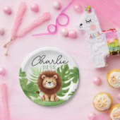 Cute Safari Lion Birthday Papieren Bordje (Feest)
