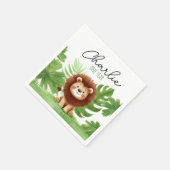 Cute Safari Lion Birthday Servet (Hoek)