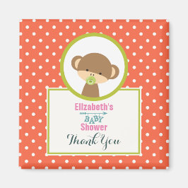 Cute Safari Monkey Baby shower Hartelijk dank Magneet