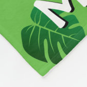 Cute Safari Monkey Green Cartoon Oerwoud Name Fleece Deken (Hoek)