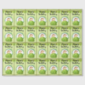 Cute Safari Monkey Happy Birthday Pattern Cadeaupapier (Vlak)