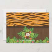Cute Safari Oerwoud Animals Baby Shower Invitation Kaart (Achterkant)