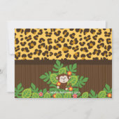 Cute Safari Oerwoud Animals Baby Shower Invitation Kaart (Achterkant)