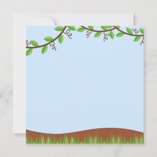 Cute Safari Oerwoud Animals Baby shower Invitation Kaart (Achterkant)