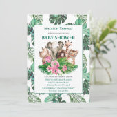 Cute Safari Oerwoud Animals Baby shower Kaart (Staand voorkant)