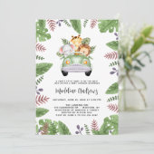 Cute Safari Oerwoud Animals Baby shower Kaart (Staand voorkant)