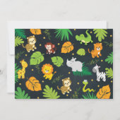 Cute Safari Oerwoud Animals Boy Baby shower Kaart (Achterkant)