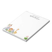 Cute Safari Oerwoud Animals Kinder Elegant Script Notitieblok (Linkerzijde)
