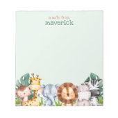 Cute Safari Oerwoud Animals Kinder Notitieblok (Voorkant)