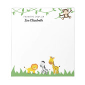 Cute Safari Oerwoud Animals van het bureau van de  Notitieblok (Voorkant)