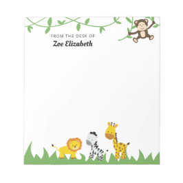 Cute Safari Oerwoud Animals van het bureau van de  Notitieblok
