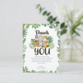 Cute Safari Oerwoud Baby Animals Bedankkaart (Staand voorkant)