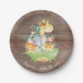 Cute Safari Oerwoud Baby shower 7" Bord (Voorkant)