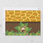 Cute Safari Oerwoud Birthday Party Invitations Kaart (Achterkant)
