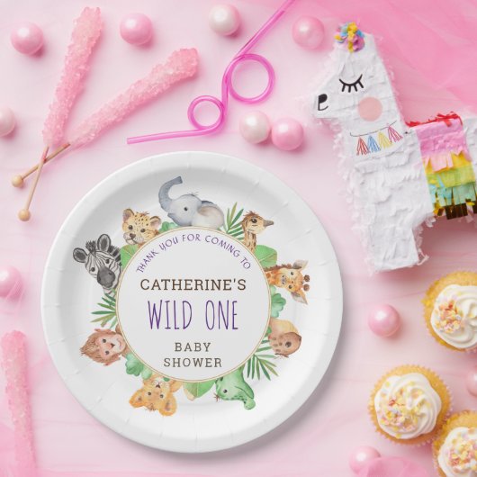 Cute Safari Oerwoud Boys Baby shower Papieren Bordje (Feest)