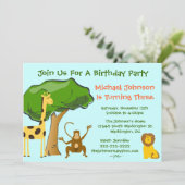 Cute Safari Oerwoud dierentuin Kaart (Staand voorkant)