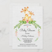 Cute Safari Oerwoud Giraffe Baby shower Kaart (Voorkant / Achterkant)