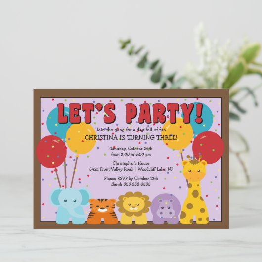 Cute Safari Oerwoud Kinderen van gisteren Kaart (Staand voorkant)