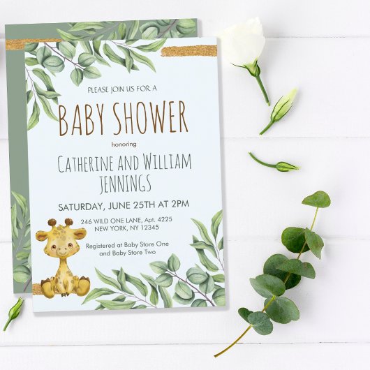 Cute Safari Oerwoud Lion Eucalyptus Baby shower Kaart