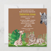 Cute Safari Oerwoud Lion Giraffe Zebra Kaart (Voorkant)