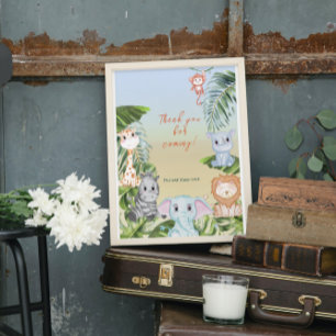 Cute Safari Oerwoud Little Animal Baby shower Favo Poster