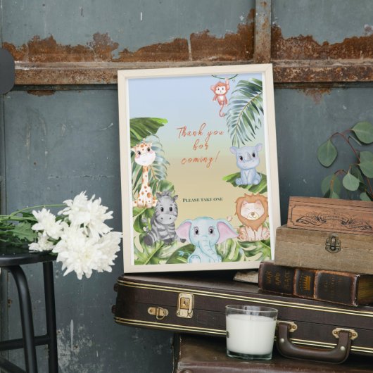 Cute Safari Oerwoud Little Animal Baby shower Favo Poster