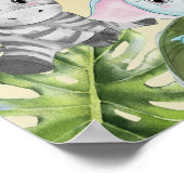 Cute Safari Oerwoud Little Animal Baby shower Favo Poster (Hoek)